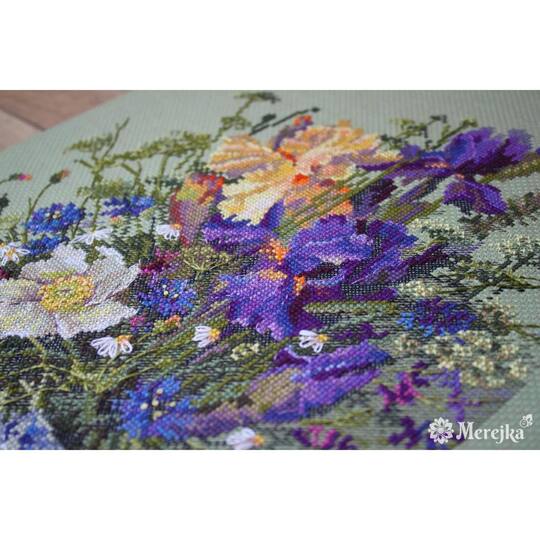 Merejka® Irises & Wildflowers Counted Cross Stitch Kit